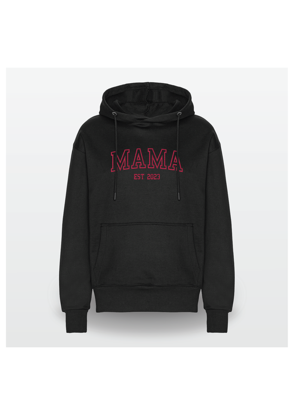 Heavy Hoodie med college tekst