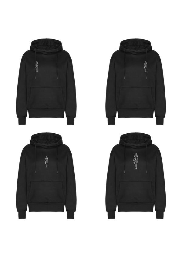 Heavy Hoodie med outline