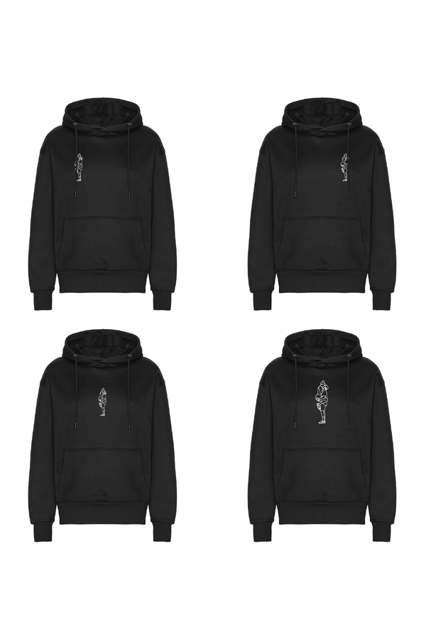 Heavy Hoodie med outline